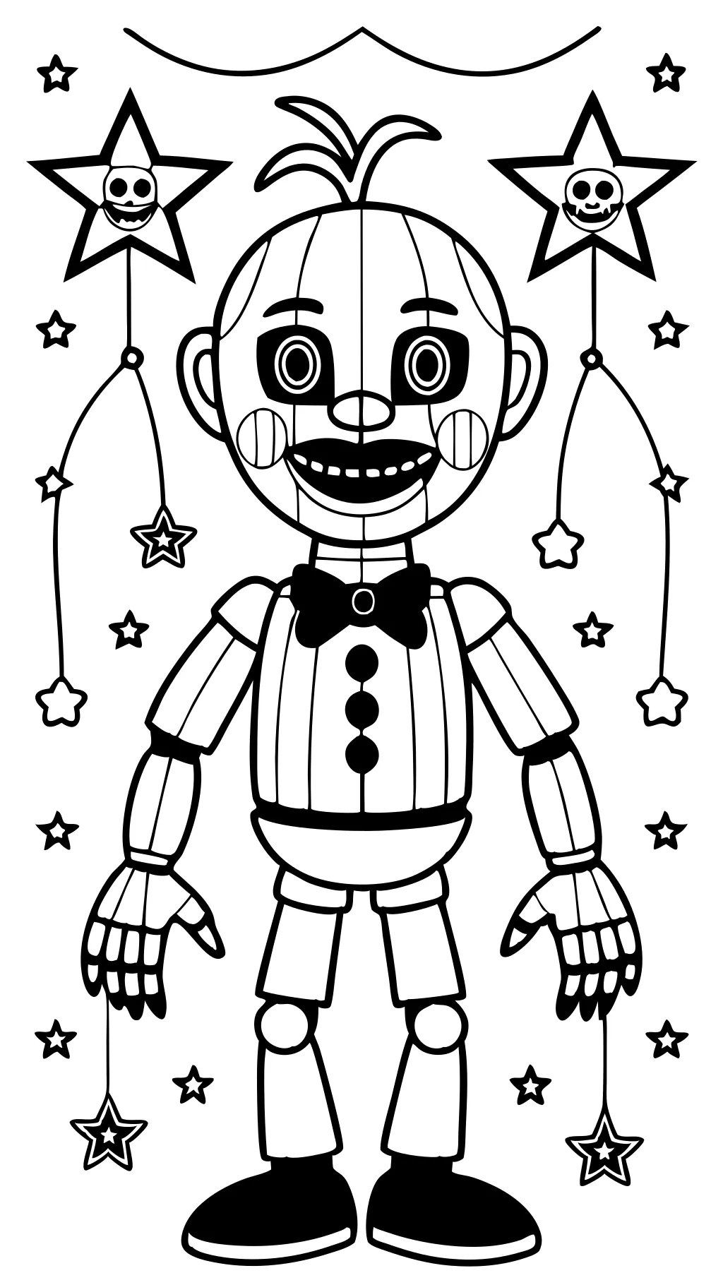 Cinco noches en las páginas para colorear de Freddy’s Puppet